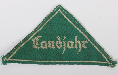 Third Reich Hitler Youth (Hitler Jugend) District Triangle &ldquo;Landjahr&rdquo;.
