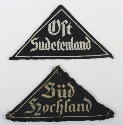 Third Reich Hitler Youth / BDM (Girls Organisation) District Triangles &ldquo;S&uuml;d Hochland&rdquo; and &ldquo;Ost Sudetenland&rdquo;