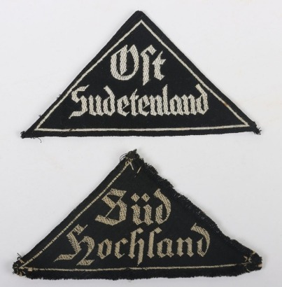 Third Reich Hitler Youth / BDM (Girls Organisation) District Triangles &ldquo;S&uuml;d Hochland&rdquo; and &ldquo;Ost Sudetenland&rdquo;