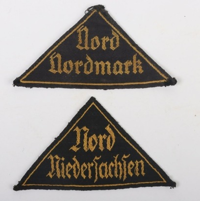 Third Reich Hitler Youth (Hitler Jugend) District Triangles &ldquo;Nord Niedersachsen&rdquo; and &ldquo;Nord Nordmark&rdquo;