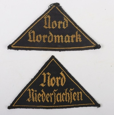 Third Reich Hitler Youth (Hitler Jugend) District Triangles &ldquo;Nord Niedersachsen&rdquo; and &ldquo;Nord Nordmark&rdquo;