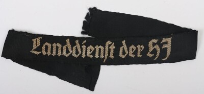Third Reigh Hitler Youth (Hitler Jugend) &ldquo;Landdienst der HJ&rdquo; Cuff Title