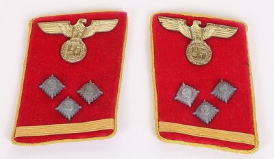 Third Reich NSDAP Reich Obereinsatzsleiter Tunic Collar Patches - 2