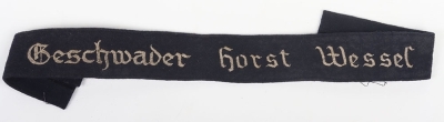 WW2 German Luftwaffe &ldquo;Geschwader Horst Wessel&rdquo; Uniform Cuff Title