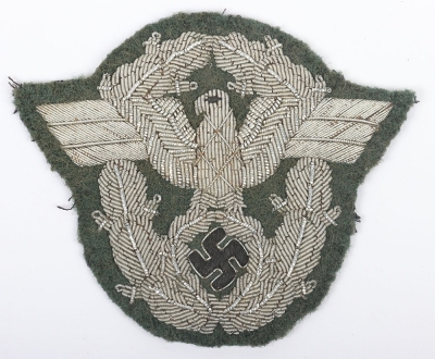 WW2 German Police (Polizei) Bullion Officer&rsquo;s Tunic Arm Eagle - 2