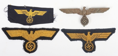 4x WW2 German Kriegsmarine Tunic Breast and Cap Eagles - 2