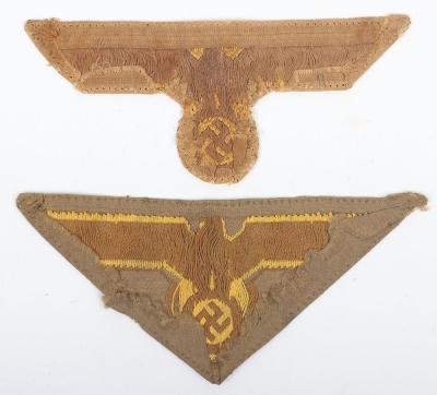 2x WW2 German Kriegsmarine Tropical Pattern Tunic Breast Eagles - 3
