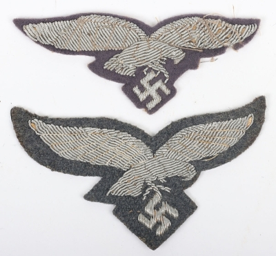 2x WW2 German Luftwaffe Officers Tunic Breast Eagles. - 2