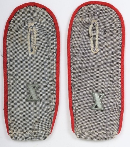 Scarce Pair of Luftwaffe Flak Section Shirt Shoulder Boards &ldquo;Luftgau X&rdquo;