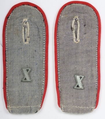 Scarce Pair of Luftwaffe Flak Section Shirt Shoulder Boards &ldquo;Luftgau X&rdquo;