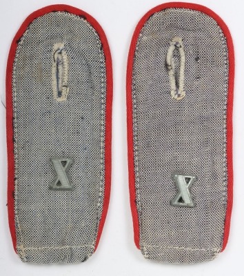 Scarce Pair of Luftwaffe Flak Section Shirt Shoulder Boards &ldquo;Luftgau X&rdquo;