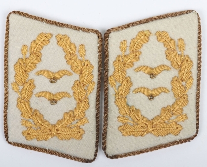 WW2 German Luftwaffe Generalleutnant Tunic Collar Tabs Set