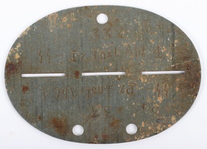 WW2 German Waffen-SS Identity Disc (Dog Tag) SS-Panzer-Instandsetzungs-Abteilung 4 (Armoured Maintenance and Repair Battalion)