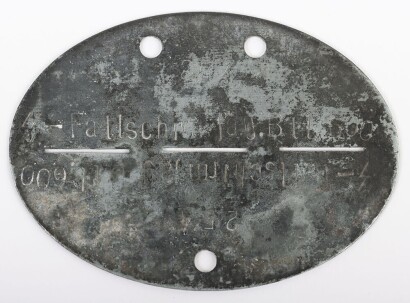 Rare SS-Fallschirmjager Battalion 600 Identity Disc (Dog Tag),
