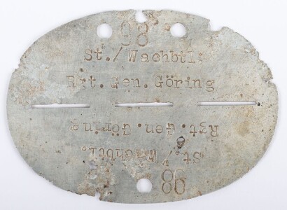 WW2 German Regiment General Goring Identity Disc (Dog Tag)