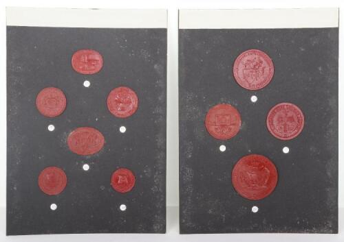 A fine selection of 18th and 19th century wax seal impressions of Railway and Canal company seals