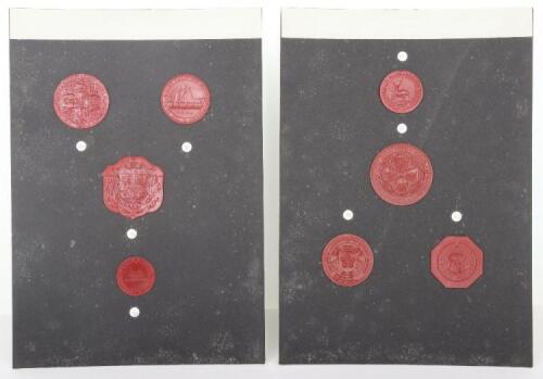 A fine selection of 18th and 19th century wax seal impressions of Railway and Canal company seals