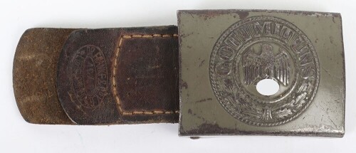 WW2 German Army Belt Buckle with 1940 Dated Leather Tab