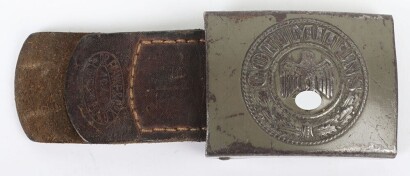 WW2 German Army Belt Buckle with 1940 Dated Leather Tab