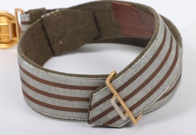 Scarce Third Reich RAD (Labour Service) Leaders Brocade Belt and Gilded Aluminum Belt Buckle - 4