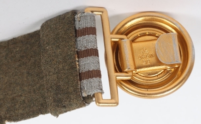 Scarce Third Reich RAD (Labour Service) Leaders Brocade Belt and Gilded Aluminum Belt Buckle - 5