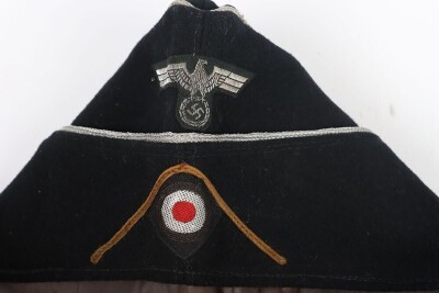 Rare WW2 German Panzer Cavalry / Reconnaissance Officers Overseas / Side Cap - 4