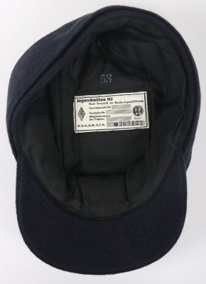 Third Reich Hitler Youth (Hitlerjugend) Blue Wool M43-Style Field Cap with RZM Label - 6