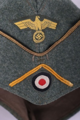 WW2 German Kriegsmarine Coastal Artillery Officers Overseas / Side Cap - 3