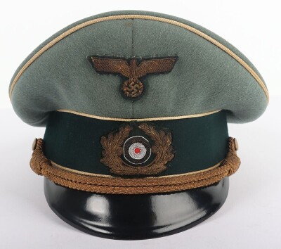 WW2 German Army Generals Peaked Cap Reputed to have Belonged to Generalleutnant Wilhelm-Francis Ochsner, Recipient of the Knights Cross of the Iron Cross, - 3