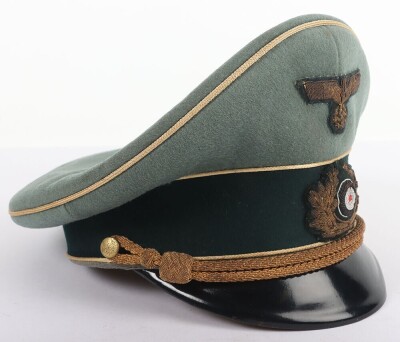 WW2 German Army Generals Peaked Cap Reputed to have Belonged to Generalleutnant Wilhelm-Francis Ochsner, Recipient of the Knights Cross of the Iron Cross, - 4