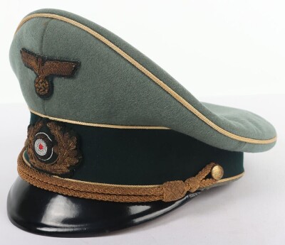 WW2 German Army Generals Peaked Cap Reputed to have Belonged to Generalleutnant Wilhelm-Francis Ochsner, Recipient of the Knights Cross of the Iron Cross, - 7