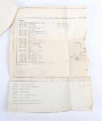 WW2 German Army Generals Peaked Cap Reputed to have Belonged to Generalleutnant Wilhelm-Francis Ochsner, Recipient of the Knights Cross of the Iron Cross, - 23