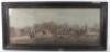A framed print of an 18th century scene of steam locomotive and carriages in rural scene - 2