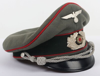 WW2 German Army Artillery Officers Visor Cap. - 3