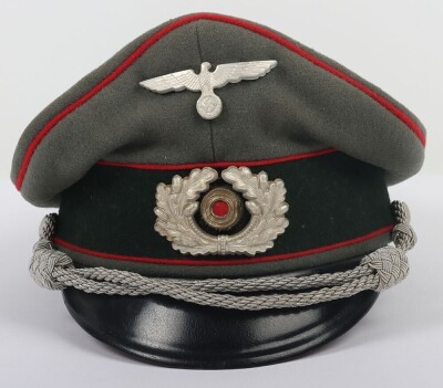 WW2 German Army Artillery Officers Visor Cap. - 5