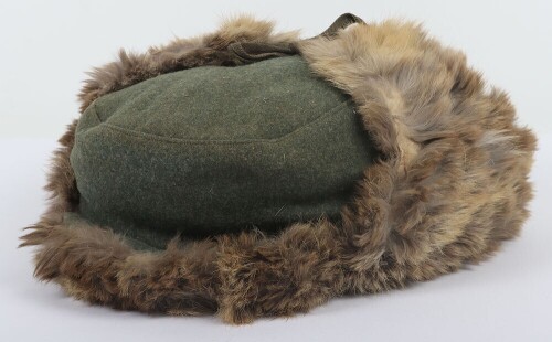 WW2 German Winter Fur Lined Cap.