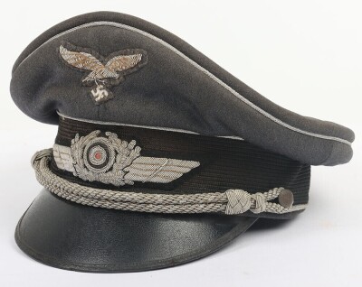 WW2 German Luftwaffe Officers Visor Cap - 2