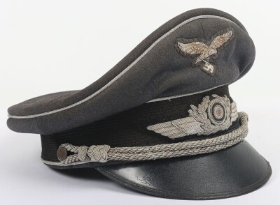 WW2 German Luftwaffe Officers Visor Cap - 3