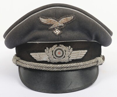 WW2 German Luftwaffe Officers Visor Cap - 4