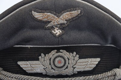WW2 German Luftwaffe Officers Visor Cap - 5