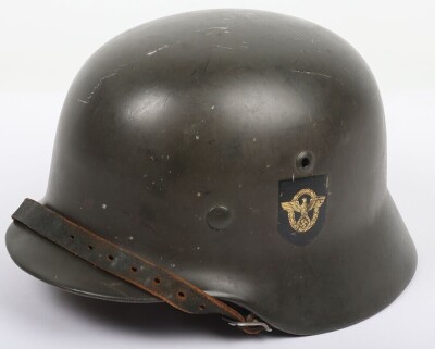 WW2 German Field Police Double Decal M-35 Steel Combat Helmet - 2