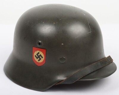 WW2 German Field Police Double Decal M-35 Steel Combat Helmet - 3