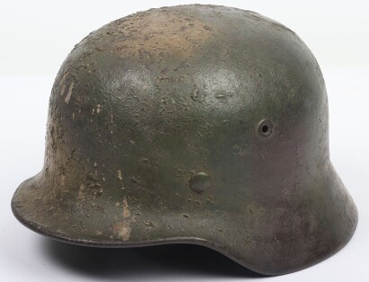 WW2 German Luftwaffe Field Division Normandy Camouflaged Steel Combat Helmet