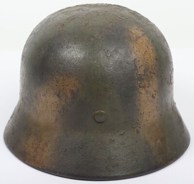 WW2 German Luftwaffe Field Division Normandy Camouflaged Steel Combat Helmet - 3