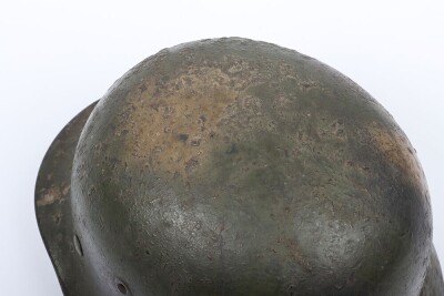 WW2 German Luftwaffe Field Division Normandy Camouflaged Steel Combat Helmet - 4
