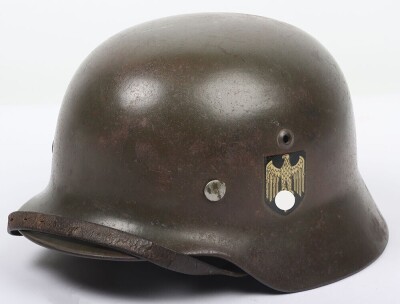 WW2 German Army M-35 Double Decal Steel Combat Helmet