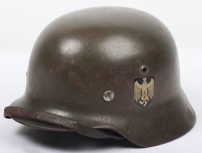 WW2 German Army M-35 Double Decal Steel Combat Helmet - 2