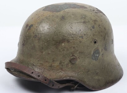 WW2 German M-40 Camouflaged Steel Combat Helmet
