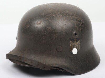 WW2 German Army (Heer) M-40 Single Decal Steel Combat Helmet