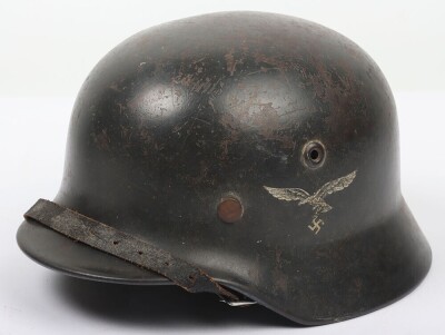 WW2 German Luftwaffe M-35 Single Decal Steel Combat Helmet - 2